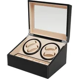 FROPIJ Automatik Uhrenbeweger | Uhrenbox | Uhrenkasten | Automatisch Drehbares | 4+6 Fächer | Watch Box | Transparentes Fenster | Für Automatikuhren & Schmuck