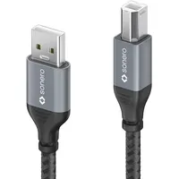 Sonero Sonero® USB 2.0 Kabel Verbindungskabel, Druckerkabel, A-Stecker auf B-Stecker, 480 MB/s, space grey/schwarz, 1,50m