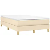 vidaXL Boxspringbett mit Matratze Creme 120x190 cm Stoff