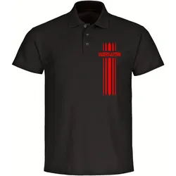 multifanshop Poloshirt - Kaiserslautern - Streifen - Druck rot - Polo