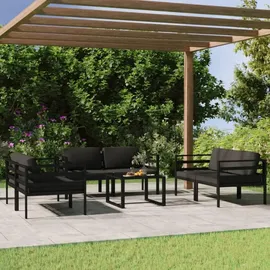 vidaXL Garten-Lounge-Set 7-tlg. Aluminium anthrazit