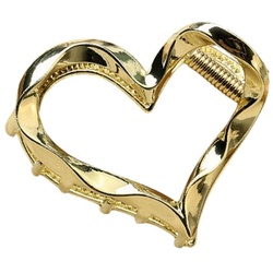 SOHO Heart Metall Haarklammer Gold Hellbraun 