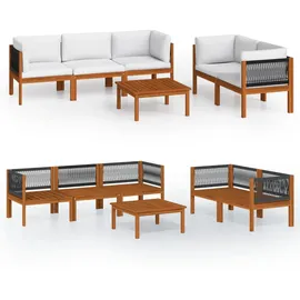 vidaXL Garten-Lounge-Set 6-tlg. cremefarbenes Holz Akazie