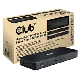 Club 3D Thunderbolt 4 zertifizierte 16-in-1 Vier-Displays Docking Station