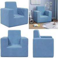 Kindersofa Blau Weich Plüsch - Vidaxl