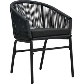 vidaXL Garten Essgruppe 7 pcs Schwarz Pulverbeschichteter Stahl - Schwarz