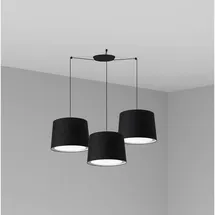 FARO Conga 3-flg. 3xE27 15 W  Durchmesser  Schwarz/Stahl