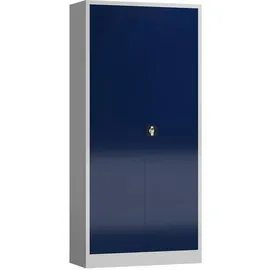 Classix Stahlschrank X-530341 enzianblau, lichtgrau 92,0 x 42,0 x 194,5 cm, aufgebaut