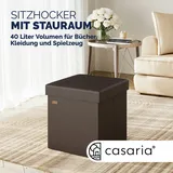 CASARIA Sitzhocker mit Stauraum Dunkelgrau 38x38x38cm faltbar