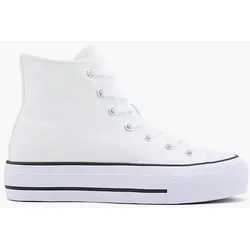 Hoher Sneaker - Damen - weiß
