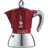 Bialetti Moka Induction 4 Tassen rot/silber