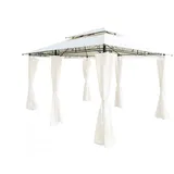 Lex Ersatzdach Pavillon 4x3m Wasserdicht Gartenpavillon Doppeldach Beige