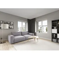 Big-Sofa MUSTERRING "LUCIA Mega Sofa, hoher Sitzkomfort, Breite 252cm, Kontrastnaht", silber (silber crona), B:252cm H:81cm T:124cm, Flachgewebe FLORIS (100% Polyester);Flachgewebe VALMONT (60% Baumwolle/ 40% Leinen);Microfaser CRONA (100% Polyester), Sofas, Big-Sofa, in vielen Qualitäten und 4 unterschiedlichen Nähten, 2,5-Sitzer