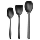 Rosti Classic Kochlöffel Set 3-Teilig, Hochwertiges Küchenhelfer Set mit 2 Kochlöffel & 1 Backlöffel, aus Kunststoff, Hitzebeständig, Bruchsicher, Spülmaschinenfest, Schwarz