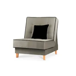 Konsimo Schlafsessel Dozer Velours 80 x 94 x 93 cm Beige mit Schlaffunktion