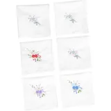 TOPBATHY 12stücke Blumenbestickte Taschentücher Mit Spitzen-Design Waschbare Handtücher Für Esstischzubehör Mehrzweck-Textilien Für Hochzeiten Und Bankette
