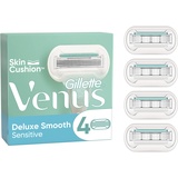 Gillette Venus Deluxe Smooth Sensitive Rasierklingen Damen, 4 Ersatzklingen für Damenrasierer