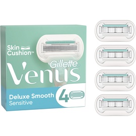Gillette Venus Deluxe Smooth Sensitive Rasierklingen Damen, 4 Ersatzklingen für Damenrasierer