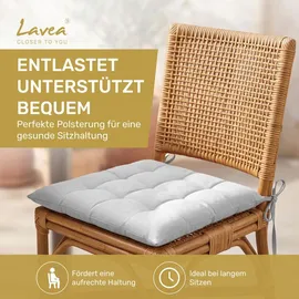 LAVEA Sitzkissen 40 x 40 x 3 cm Silber 8 St.
