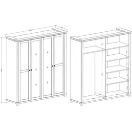 masseno Drehtürenschrank EVOLETTA 200 x 216 x 62 cm Grün
