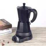 Senderpick - 300-ml Elektrische Mokka Kanne Kaffeemaschine Filterkaffeemaschine Kaffeefilter Espressokocher 6 Tassen Schwarz Alu
