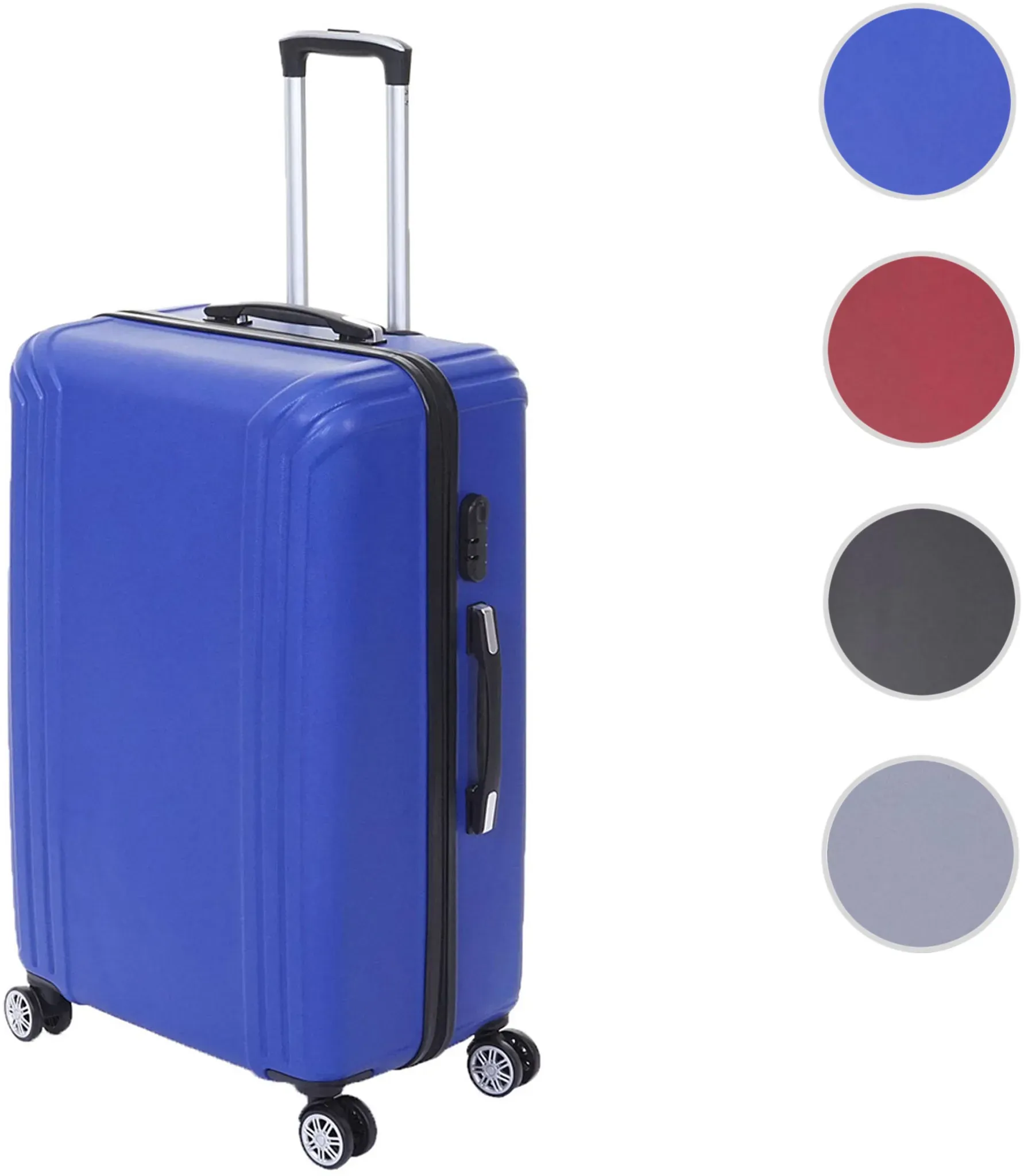 Koffer HWC-D54, Reisekoffer Hartschalenkoffer Trolley, 60x42x26cm 64l ~ blau, Premium D54a