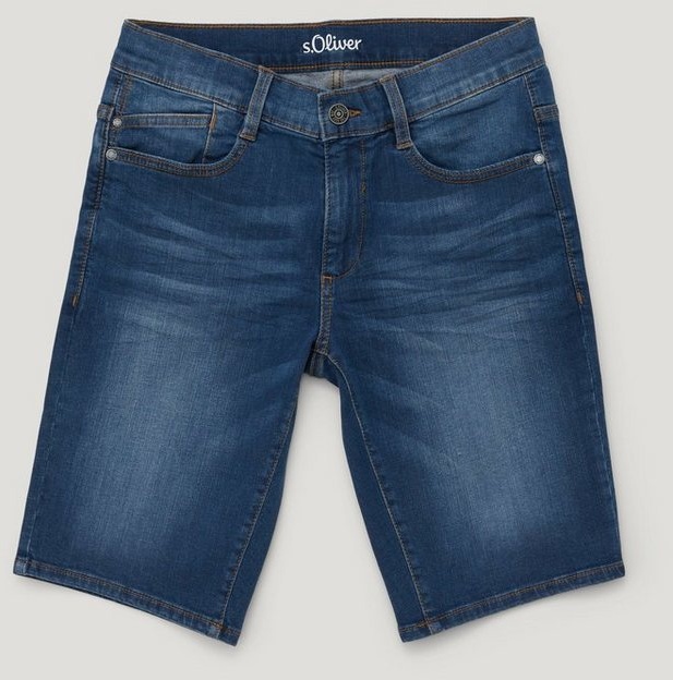 s.Oliver Jeansshorts Jeans-Bermuda Seattle / Regular Fit / Mid Rise / Slim Leg Kontrastnähte, Waschung blau 152/BIGs.Oliver