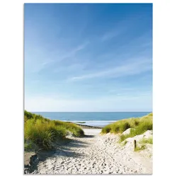 Wandbild ARTLAND "Strand mit Sanddünen und Weg zur See", beige (farbe bild(er): naturfarben), B:60cm H:80cm, Bilder, als Alubild, Outdoorbild, Leinwandbild, Poster, Wandaufkleber