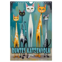 Calvendo Buntes Katzenvolk (Wandkalender 2026 DIN A4 hoch), CALVENDO