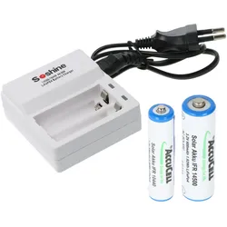 Soshine Ladegerät für LiFePO4 IFR 3,2 Volt Akkus, nur Akkus mit 3,2V ladbar, mit 2 Ladeschächten, für 14500, 10440 und AAA, AA Akkus