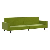 vidaXL Sofa Schlafsofa 2-Sitzer Hellgrün Samt grün 220 cm x 69 cm