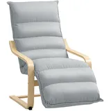Homcom Relaxssessel, Hellgrau Kunststoff, 67x105x114 cm, Wohnzimmer, Sessel Polstersessel