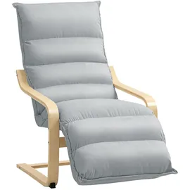 Homcom Relaxssessel, Hellgrau Kunststoff, 67x105x114 cm, Wohnzimmer, Sessel Polstersessel
