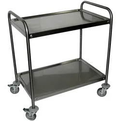 Gastro-Servierwagen aus Edelstahl, 2 Etagen, 100 cm breit