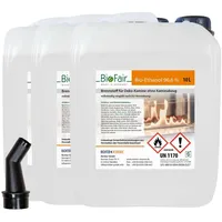 BioFair Bioethanol - Reiner Brennstoff - Bioethanol für Bioethanolkamin, Ethanol Tischkamin, Wandkamin Indoor - 3 x 10 Liter