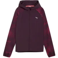 Puma Favorite AOP Woven Kapuze, Logo-Stickerei, für Damen MIDNIGHT PLUM-AOP, L