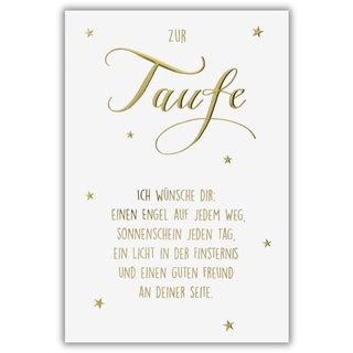 bsb Karte zur Taufe - Taufgeschenk Junge & Mädchen mit Text-Motiv - Glückwunsch Tauf-Karte mit Umschlag - liebevolles Geldgeschenk Taufe in 11,5 x 17,0 cm
