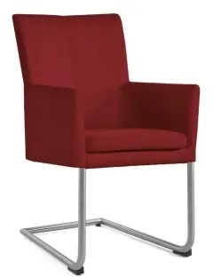 Niehoff Colorado Schwingstuhl AL 642, Rundstahl, Leder Napoli rubin