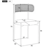 OKWISH Esszimmerstuhl Rattanstuhl (6 St), Polsterstuhl Kunstleder Wohnzimmerstuhl, Metallbeine grau