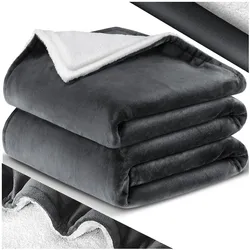 KESSER® Kuscheldecke Flauschige Sherpa Extra Weich & Warm Wohndecke Flanell Fleecedecke, Falten beständig/Anti-verfärben als Couchdecke Sofadecke oder Bettüberwurf