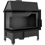 Kamineinsatz aus Stahl ZIBI DECO links 11 kW Ø 180 schwarz Verkleidung - Schwarz