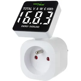 Green Blue Stromzähler Energiekostenmesser Digitales Wattmeter 16A Max: 3680 W Zeigt verbrauchte kWh und Kosten an (GB620 E) (französischer Stecker E)