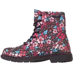 Schnürstiefelette KAPPA, Gr. 38, bunt (schwarz, pink), Synthetik, sportlich, Schuhe Workerboots Schnürboots, - mit farbenfrohem Allover Print