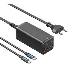 Vention FBSBG-EU Wall Charger/ 2xUSB Type-C + USB Type-C Cable/ 2xUSB/ 100W - Schwarz