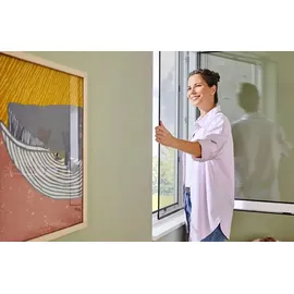 Tesa Insektenschutzfenster Anklipsrahmen 120 x 140 cm Anthrazit
