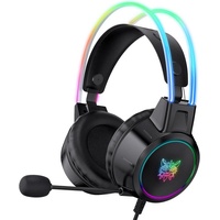 HYTIREBY Gaming Headset für PS4 PS5 3D Surround Sound Noise Cancelling Gaming-Headset (Kopfhörer Mit Mikrofon Für PC Xbox One Switch with LED Licht) schwarz