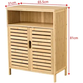 [en.casa] Bambus Badezimmerschrank Eslöv 81x65,5x31 cm