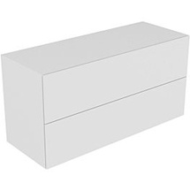 Keuco Edition 11 Sideboard 31327270100 140 x 70 x 53,5 cm, mit LED-Beleuchtung, Lack Seidenmatt, Glas weiß