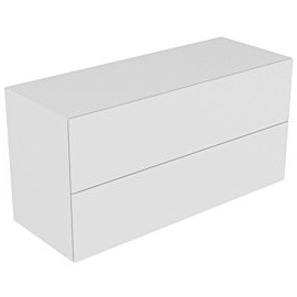 Keuco Edition 11 Sideboard 31327270100 140 x 70 x 53,5 cm, mit LED-Beleuchtung, Lack Seidenmatt, Glas weiß