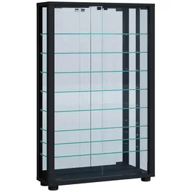 VCM Standvitrine Lumo Mini Spiegel 59 x 18 x 91 cm Schwarz